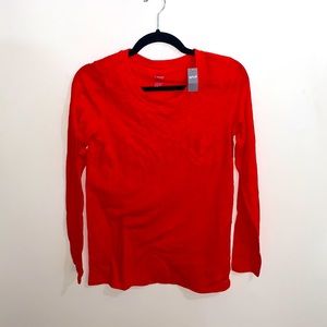 Aerie Red Long Sleeve Pocket Shirt-size medium NWT